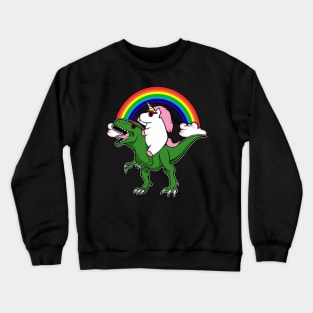 Unicorn Riding Dinosaur T Shirt T rex Kids Girls Crewneck Sweatshirt
